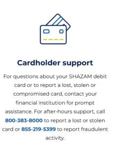 Icon of a wallet with a card, signaling the Cardholder support section.